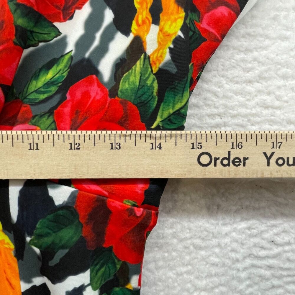 Alexia Admor Womens Dress 2 Red Green Floral V Neck Sheath Sleeveless Lined New - Picture 12 of 14